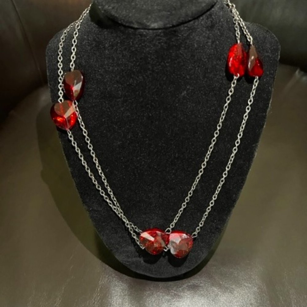 Crystal Red Heart Necklace